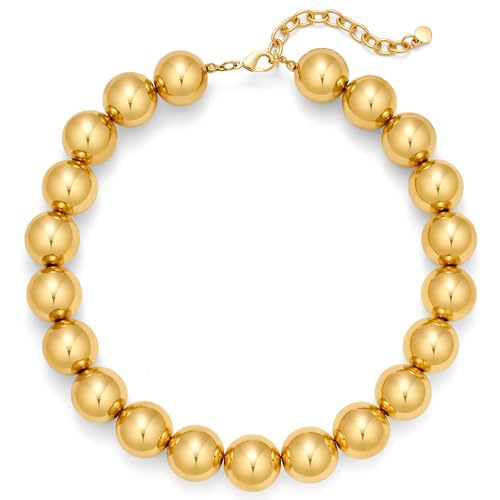 Casual Round Acrylic Bead Necklace Polished Ball Chain Women's Fashion Choker