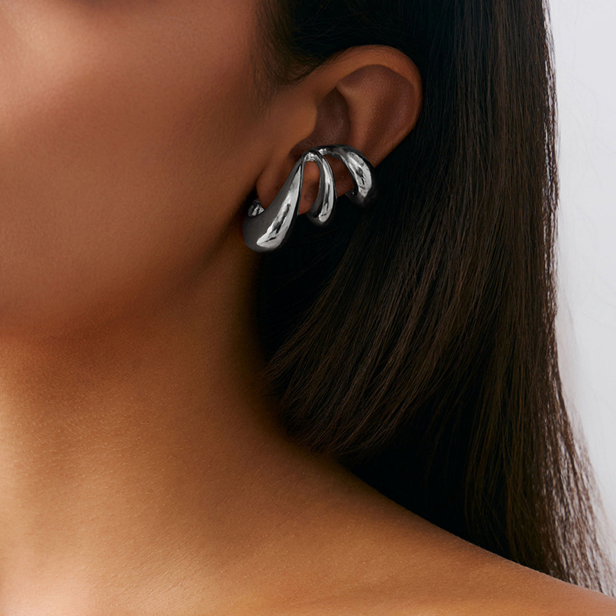 Retro Punk Geometric Drop Earrings in Alloy with Electroplated Finish for Women