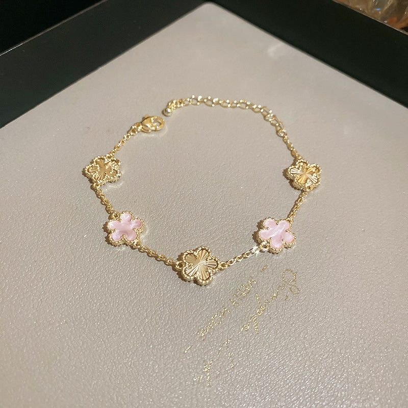 Luxury Elegant Geometric Alloy Plated Bracelet with Cubic Zirconia for Women