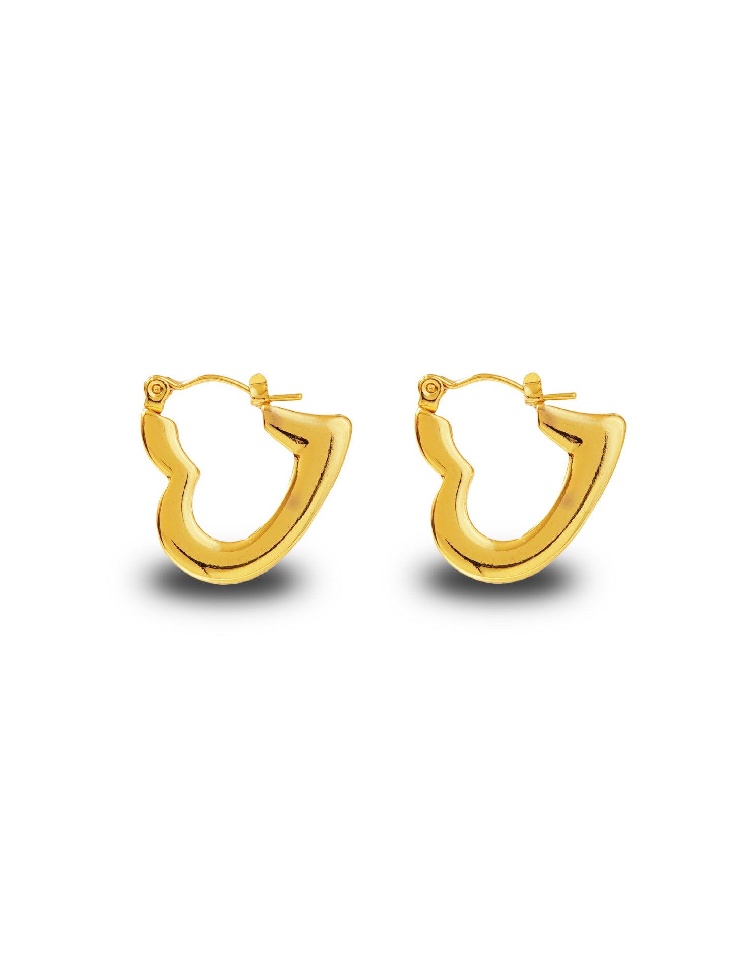 Orecchini da donna placcati in acciaio inossidabile a cuore geometrico elegante