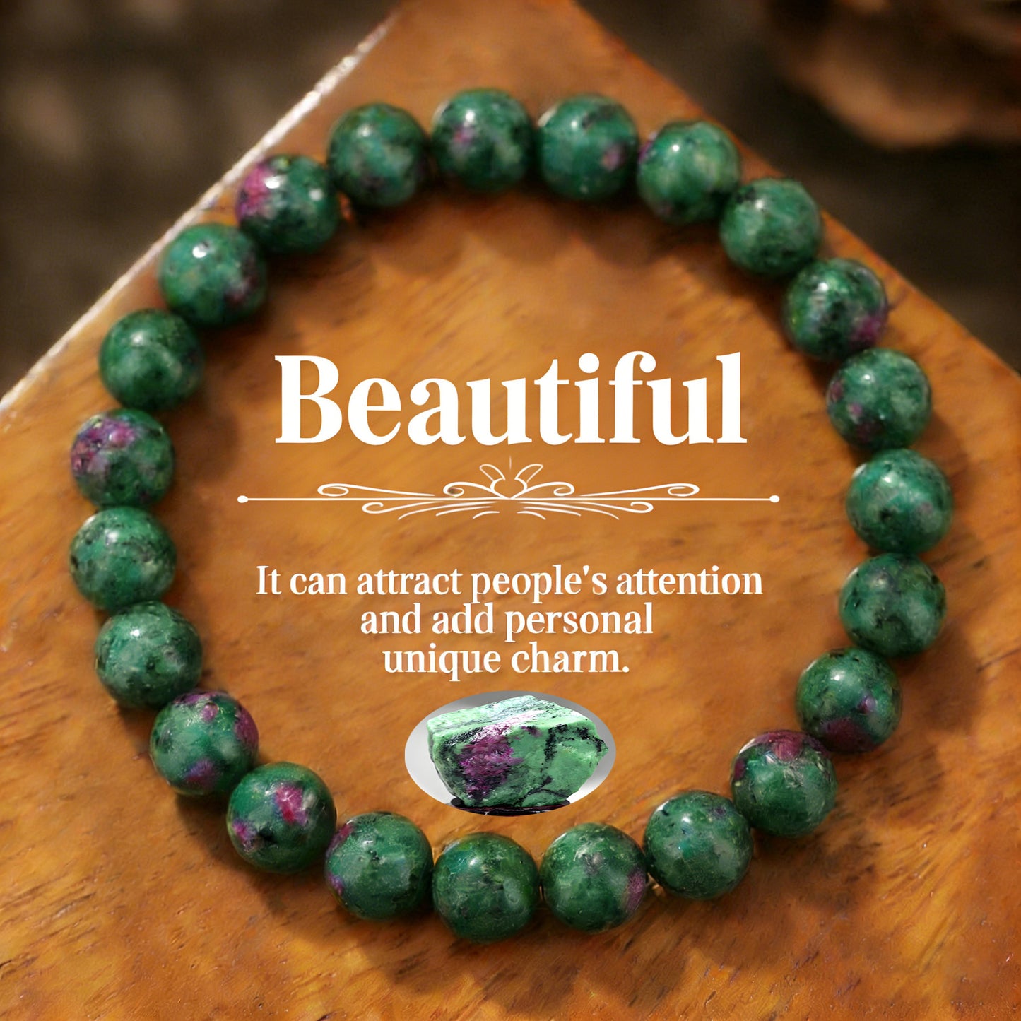 Natural Crystal Round Beaded Bracelet 8mm Handmade Stretch String