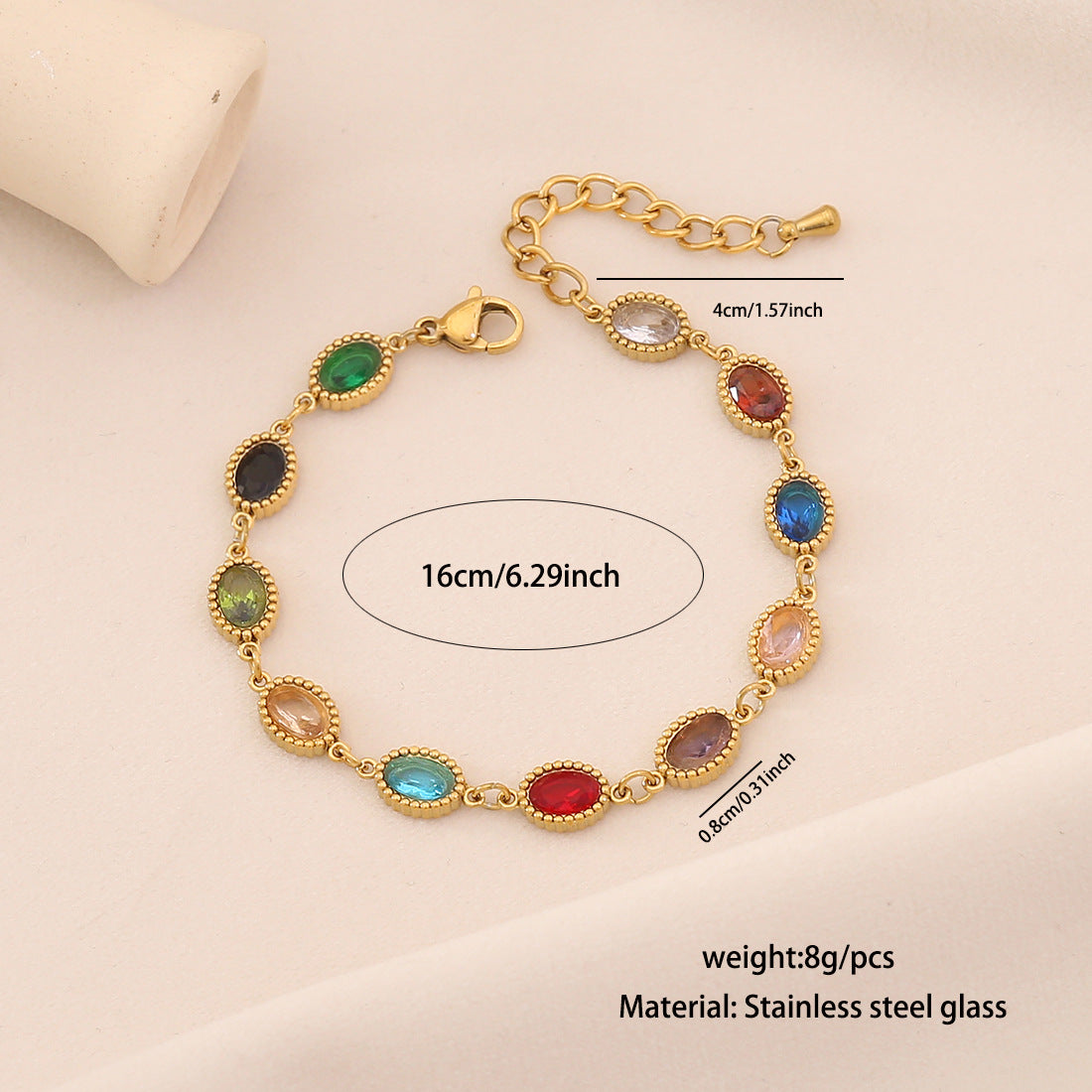 Pulsera de acero inoxidable chapado con forma de gota de agua minimalista a la moda para mujer