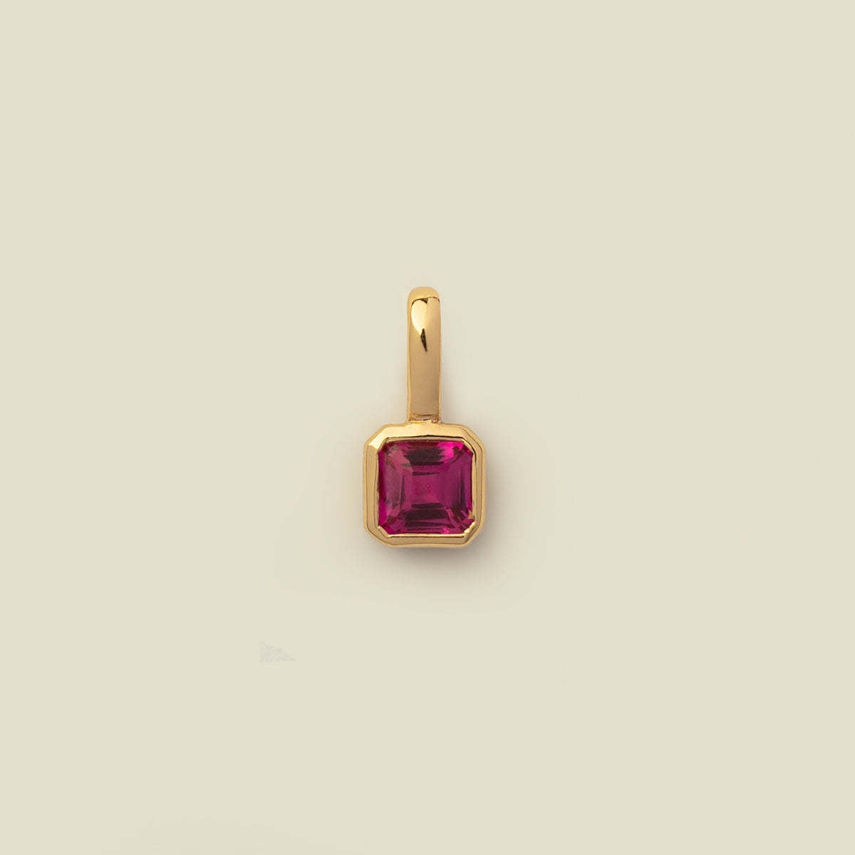 Minimalist Square Titanium Steel Gemstone Pendant with Cubic Zirconia Inlay Charm Bar for Women