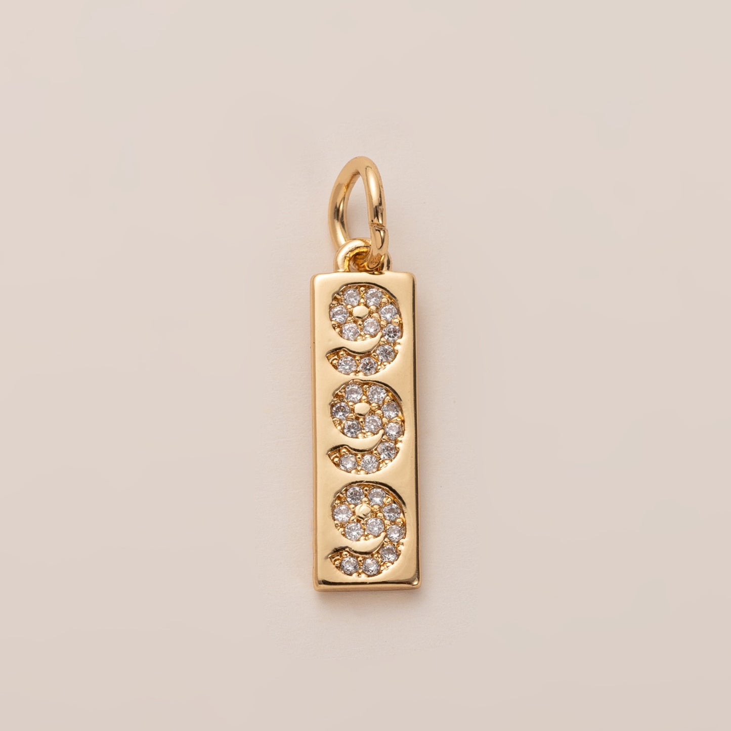 Vintage 18K Gold Plated Number Charm Bar Necklace for Unisex