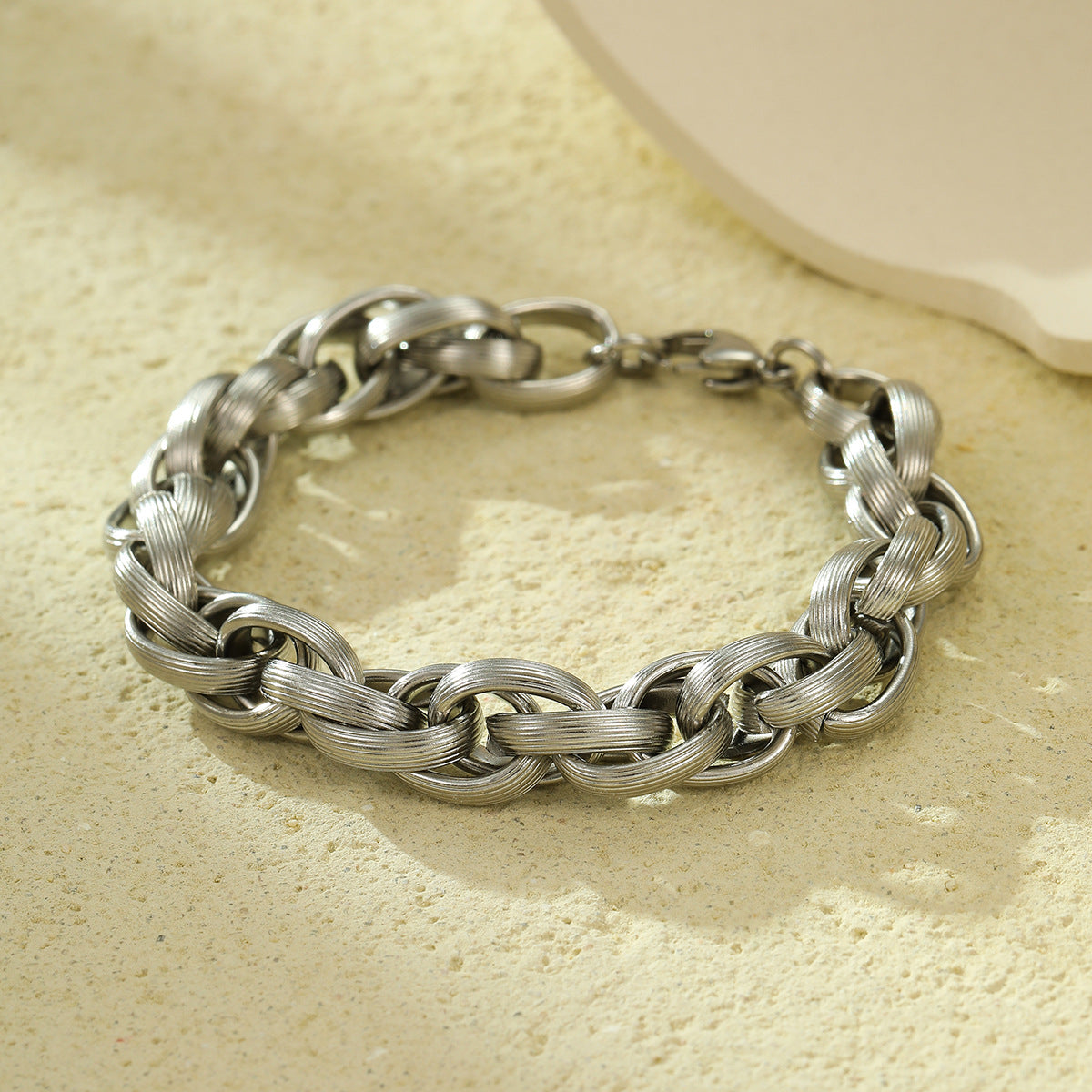 Minimalist Braided Stainless Steel Bracelet with Plated Finish for Women and Unisex Wear