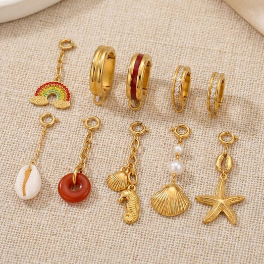 18K Gold Plated Stainless Steel Titanium Steel Bikini Charm Bar Connector