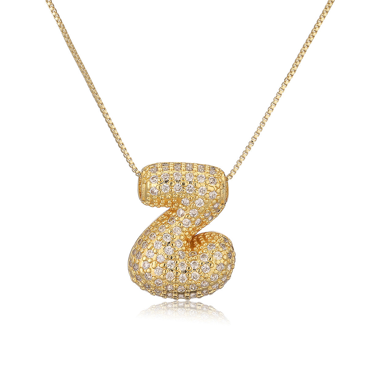 Collana a forma di lettera minimalista in rame placcato oro vero da donna
