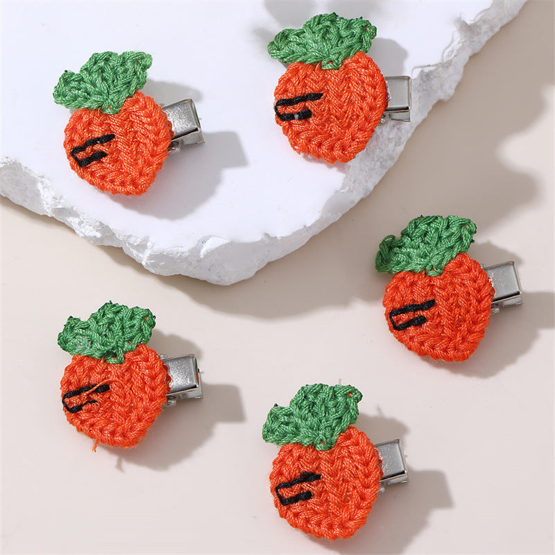 Pinzas de pelo con forma de lazo y tul con temática frutal de estilo natural para niños, pinzas de pelo de primavera