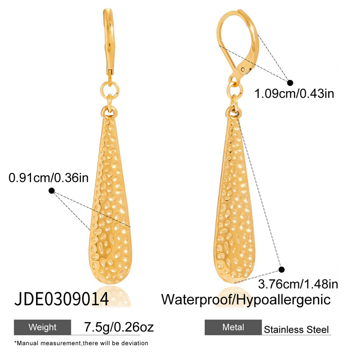 Elegantes Pendientes de Acero Inoxidable con Forma de Gota de Agua y Acabado Chapado para Mujer, Joyería Geométrica de Moda para el Día a Día