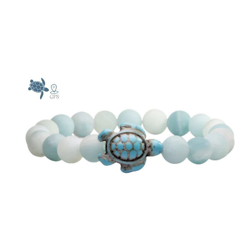 Minimalist Animal Turtle Turquoise Beaded Bracelet Unisex