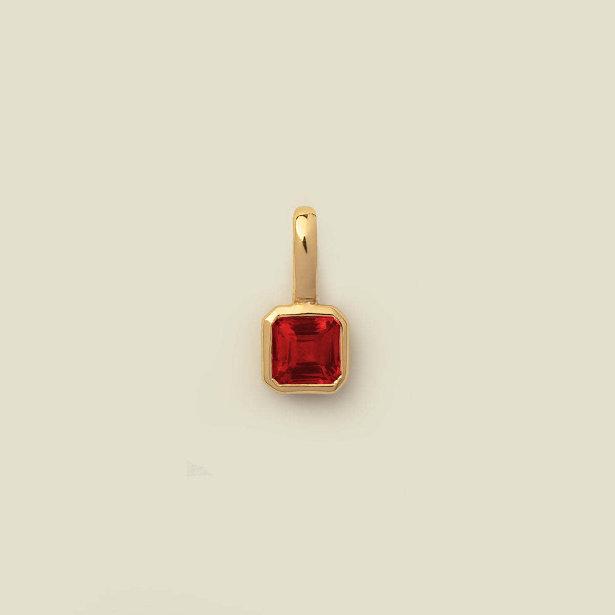 Minimalist Square Titanium Steel Gemstone Pendant with Cubic Zirconia Inlay Charm Bar for Women