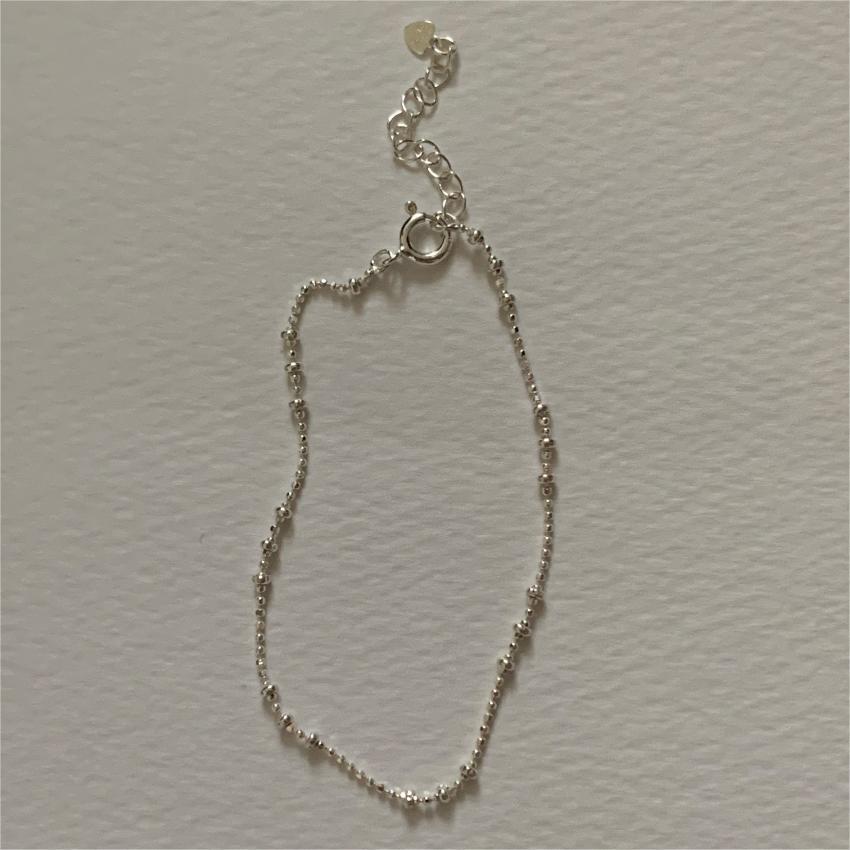 Minimalist Round Bead Bracelet in 925 Sterling Silver with Plated Finish for Women