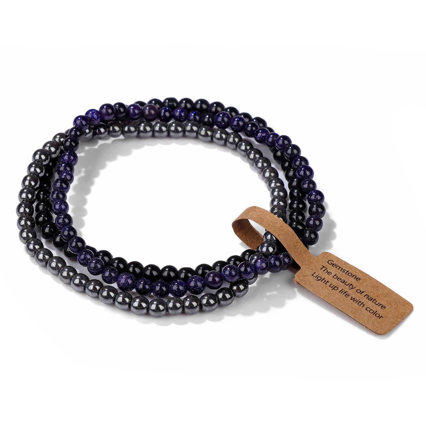 Vintage Geometric Agate Beaded Bracelet Unisex Natural Stone Jewelry
