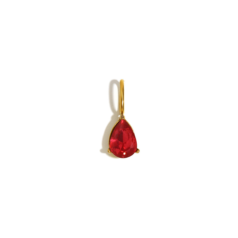 Colgante minimalista de gota de agua en acero inoxidable bañado en oro de 18K para fabricación de joyas DIY