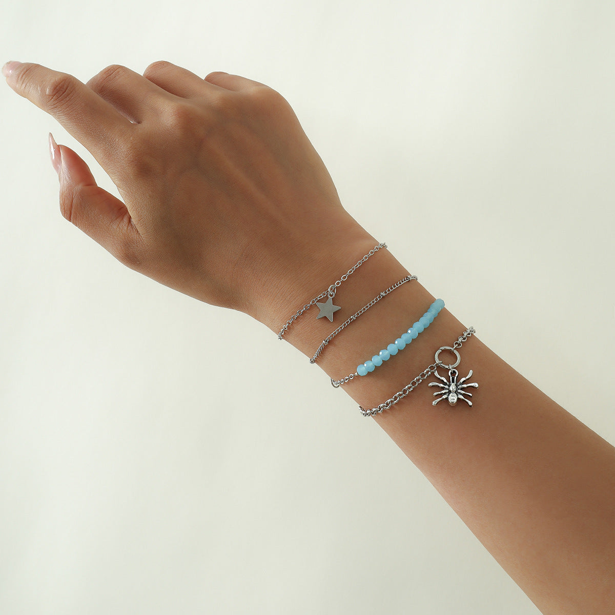 Hip-hop Punk Geometric Spider Star Brass Bracelet for Women