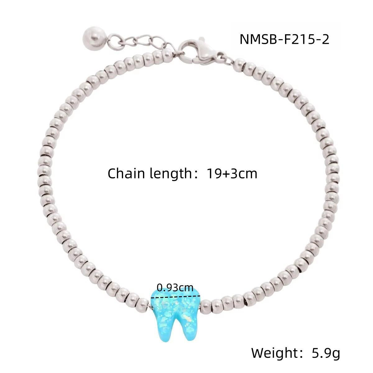Minimalist Fashionable Gold-Plated Titanium Steel Tooth-Shaped Bracelet for Women with Geometric Design and Elegant Versatile Style