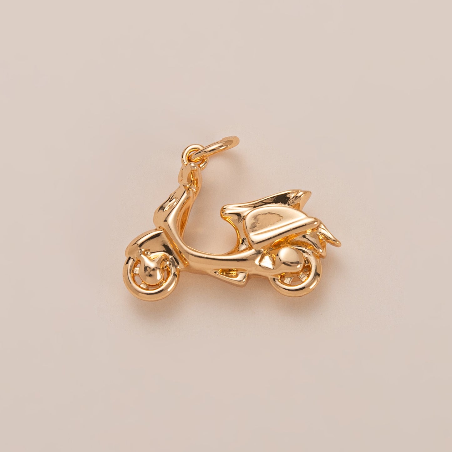 Vintage 14K Gold Plated Brass Fish Charm Bar with Ball Chain