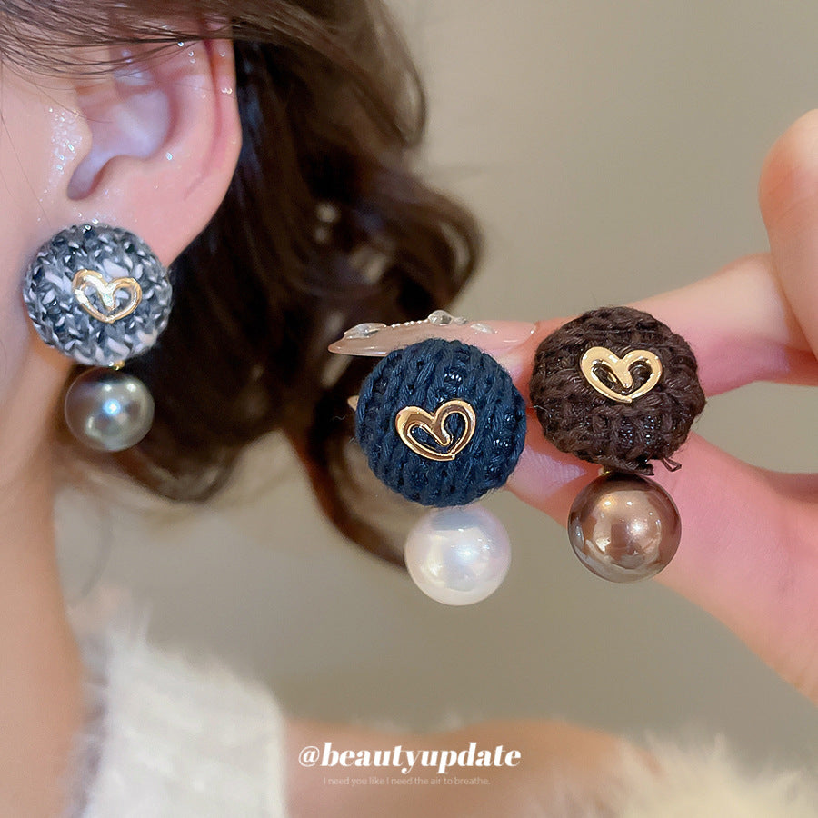 Orecchini a perno da donna a forma di cuore in argento 925 galvanizzato stile lusso - Minimalisti per l'ufficio di tutti i giorni