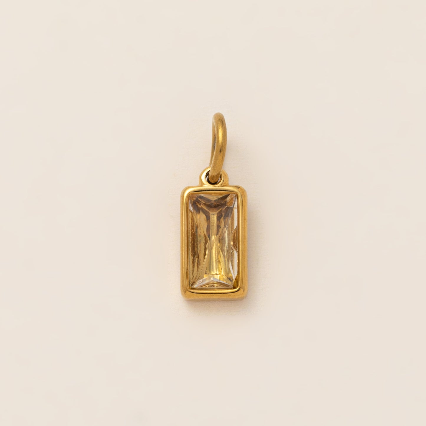 Minimalist 18K Gold Plated Round Square Geometric Gemstone Pendant Necklace for Unisex