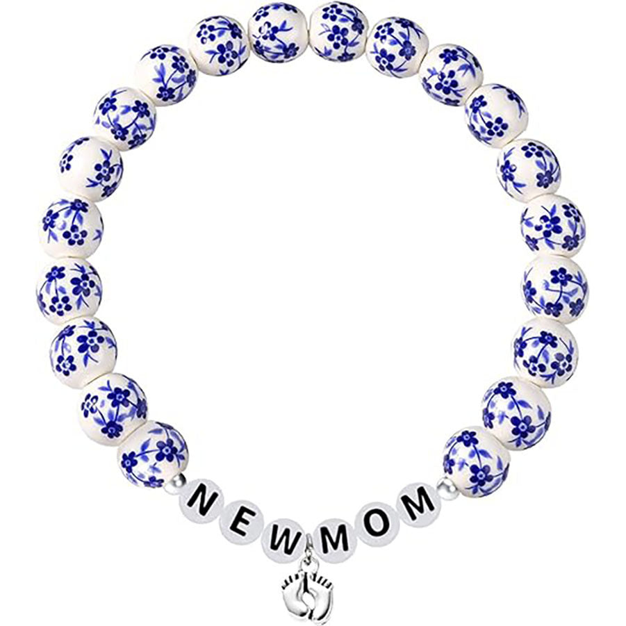 Elegant Ceramic Letter Beaded Bracelet for Women