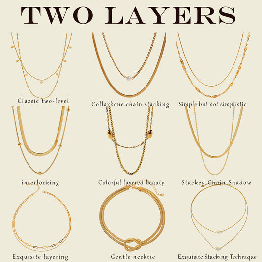 Collar de titanio y acero con diseño geométrico minimalista, con acabado chapado, ajustable, en capas, de acero inoxidable para mujer
