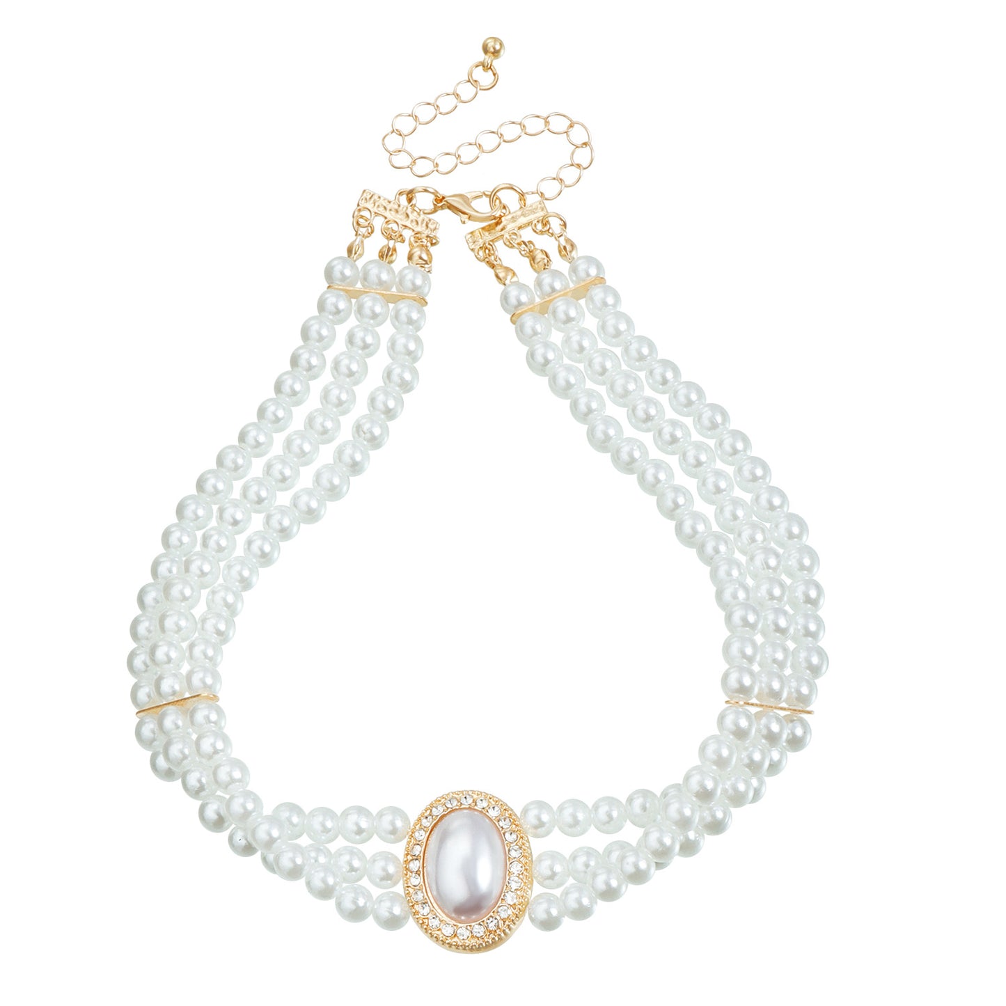 Minimalist Baroque-Inspired Alloy Pendant Necklace with Plated Finish for Women, Three-Layer Clavicle Chain