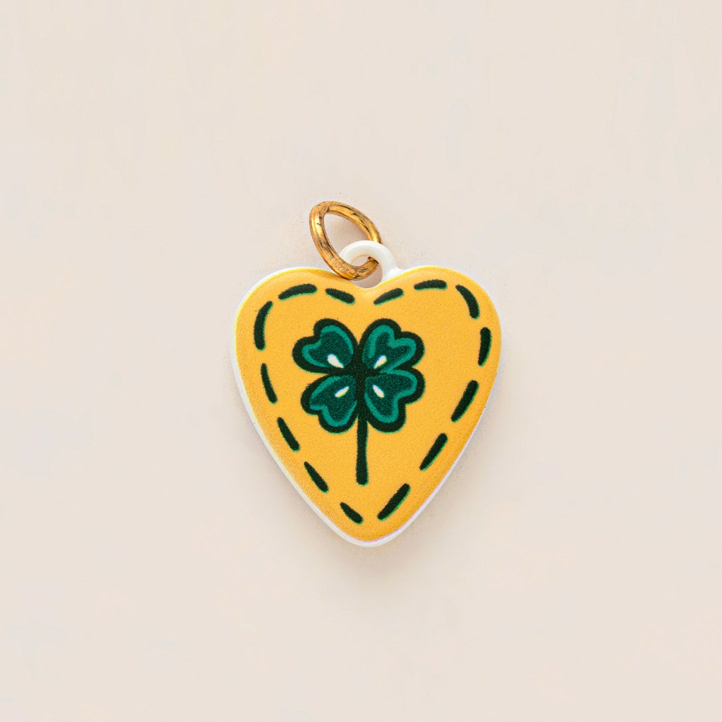 Vintage Heart Square Animal Brass Plated Charm Bar Pendant on Cable Chain