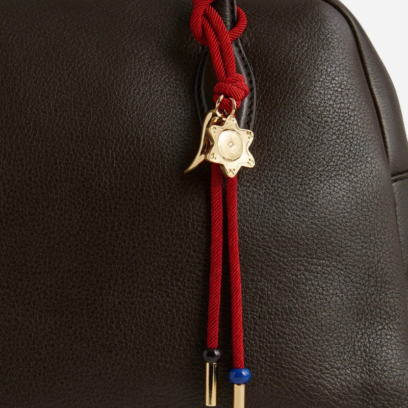 Elegant Plated Stainless Steel Heart Star Floral Bag Charm with Cable Chain