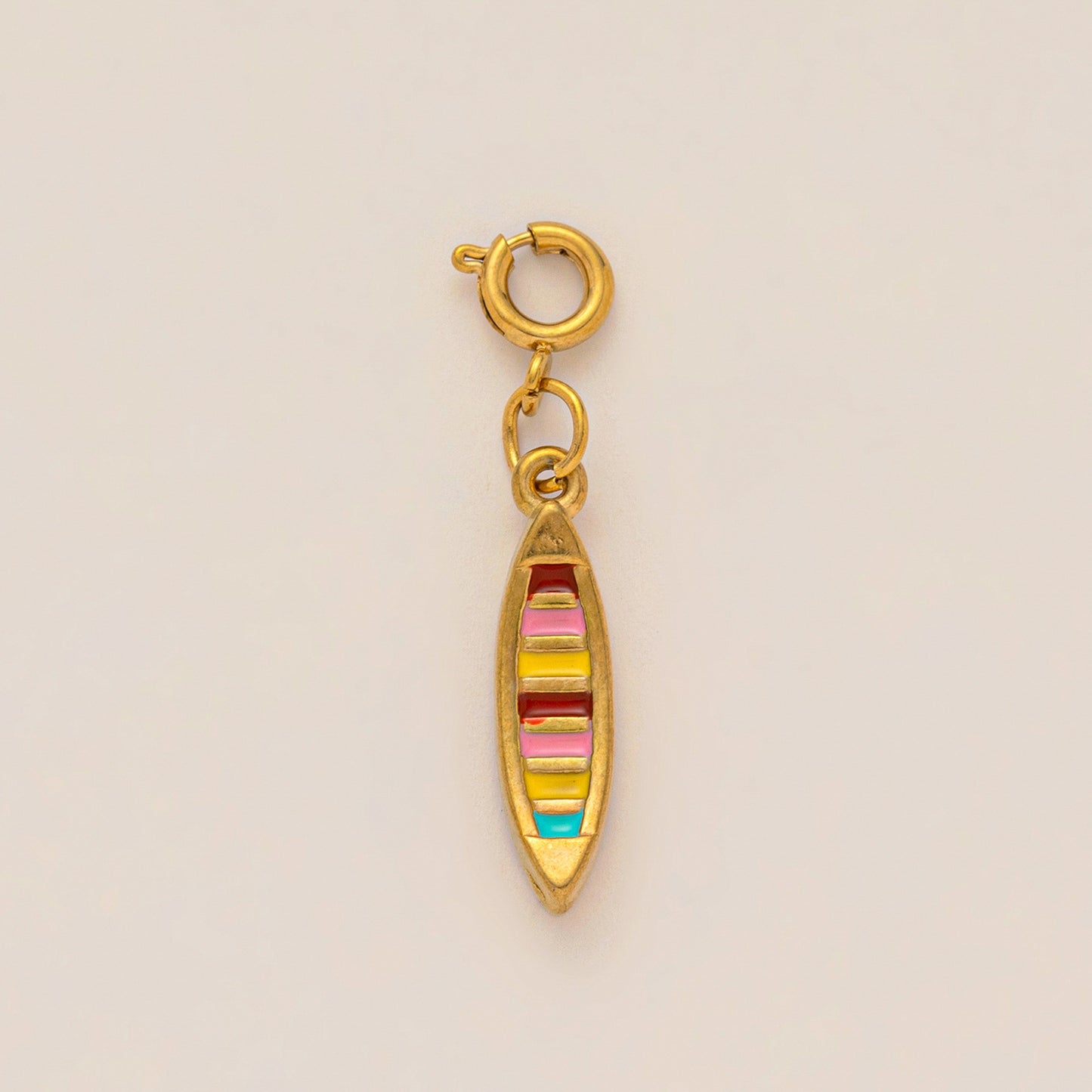 Fashion Geometric Glasses Pizza Pendant Gold Plated Titanium Steel Charm Bar for Unisex