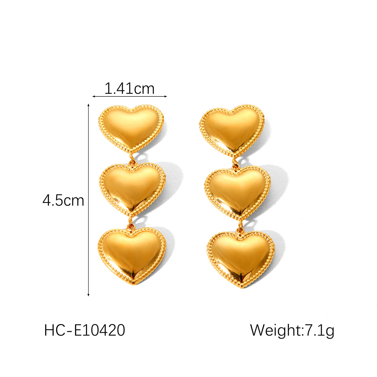 Minimalist Heart-Shaped Titanium Steel Necklace and Earrings Set for Women with Electroplated Finish and Cross Chain