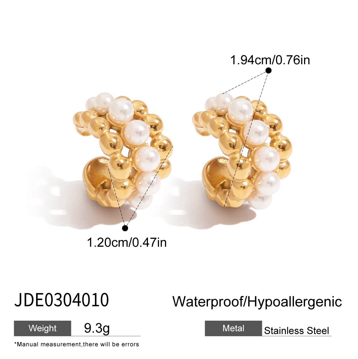 Elegant Geometric Stainless Steel Plated Pearl Earrings for Women
