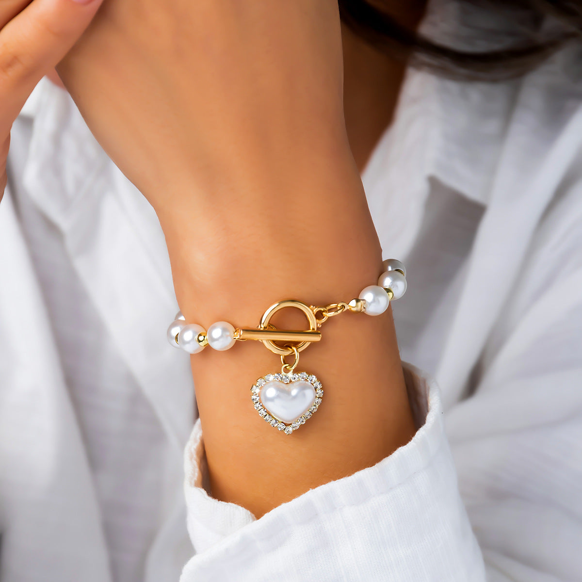 Retro Geometric Alloy Bracelet Set with Cross Chain and Tassel Accents for Women
