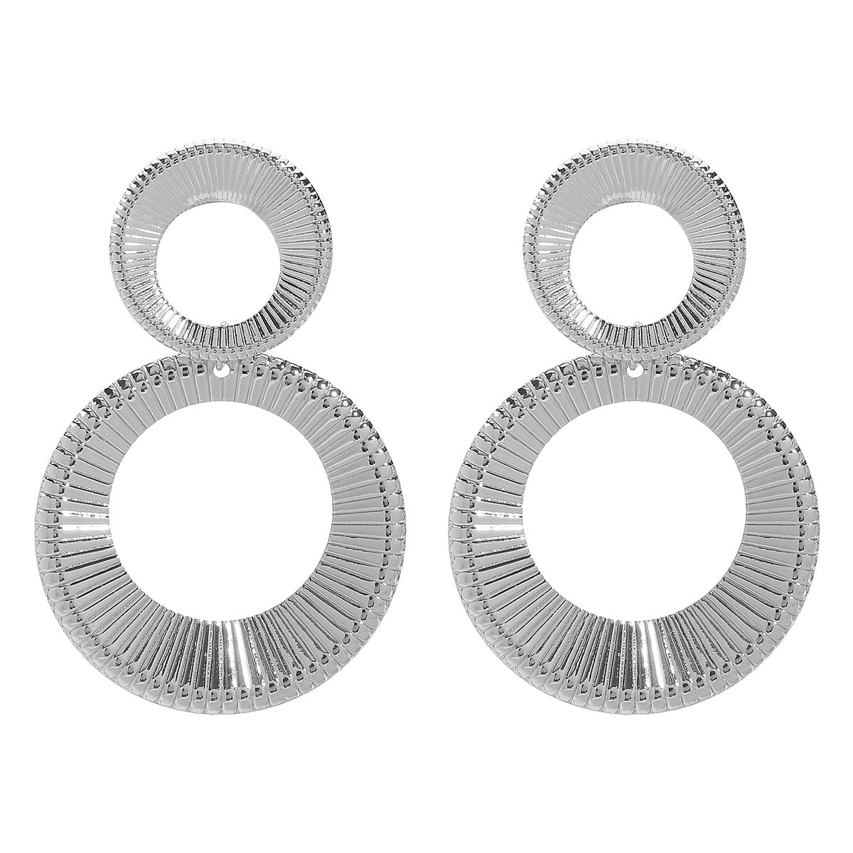 Pendientes de botón geométricos retro minimalistas para mujer con baño electrolítico