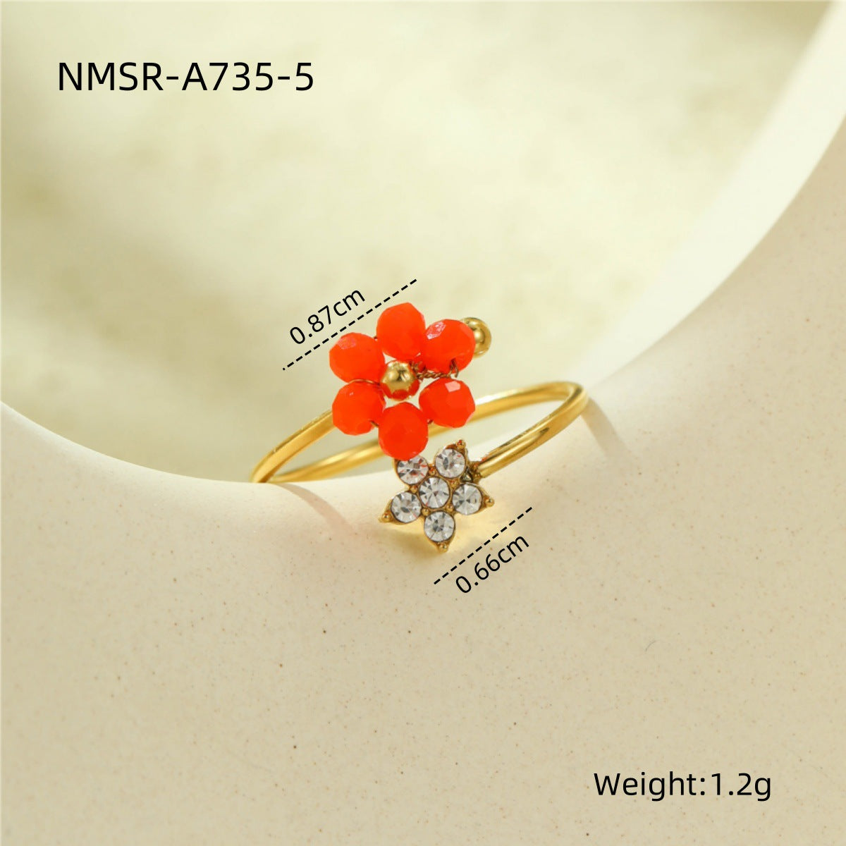 Anillo de Acero Inoxidable con Elegante Diseño Floral e Incrustaciones de Circonita, Estilo Minimalista de Lujo para Mujer