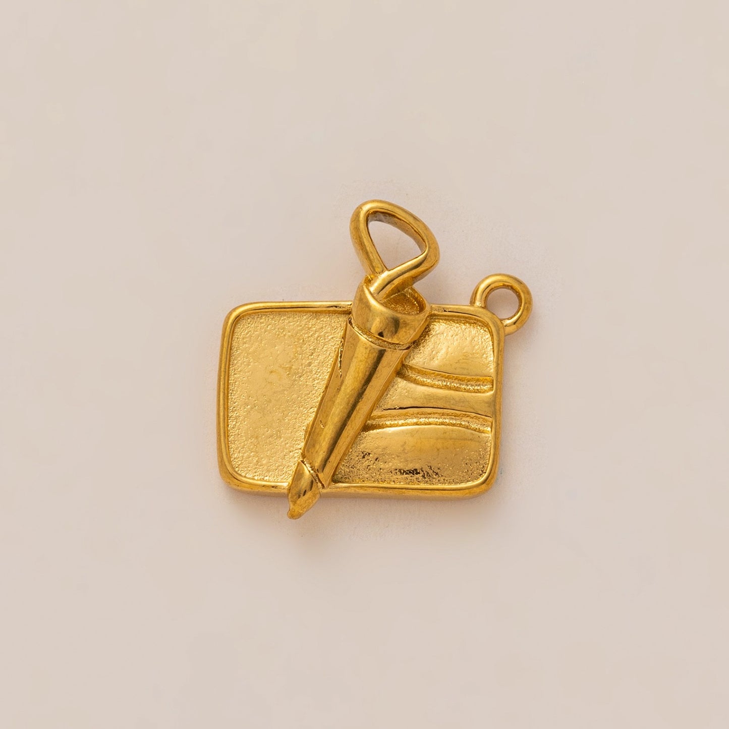 Vintage 18K Gold Plated Stainless Steel Marine Life DIY Charm Bar Pendant with Red Eye PVD Coating