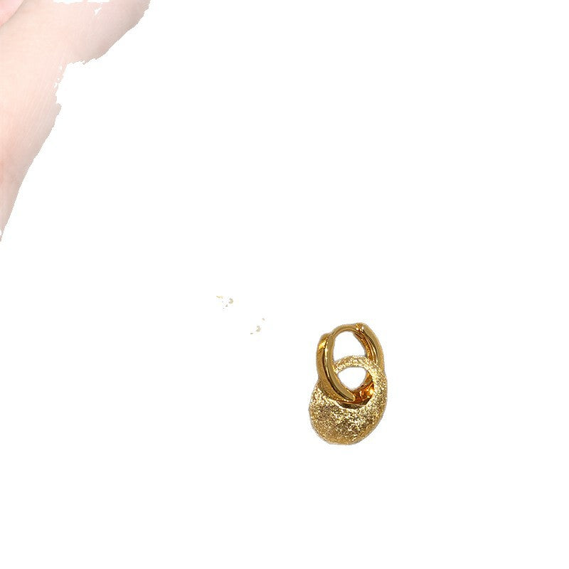Pendientes Colgantes Ovalados Geométricos Minimalistas de Metal Galvanizado para Mujer con Postes de Acero