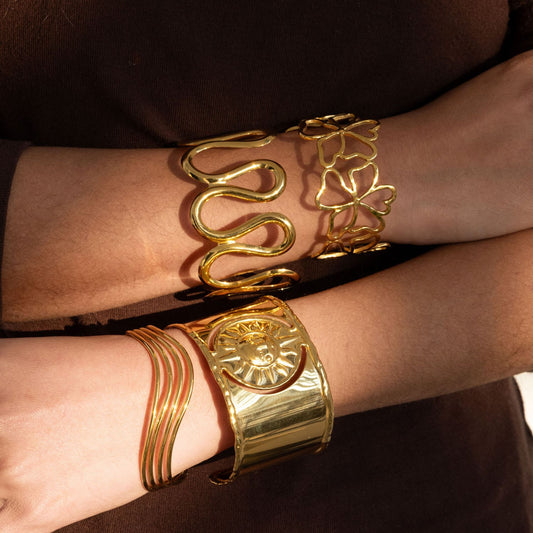 Geometric Gold Plated Stainless Steel Bracelet