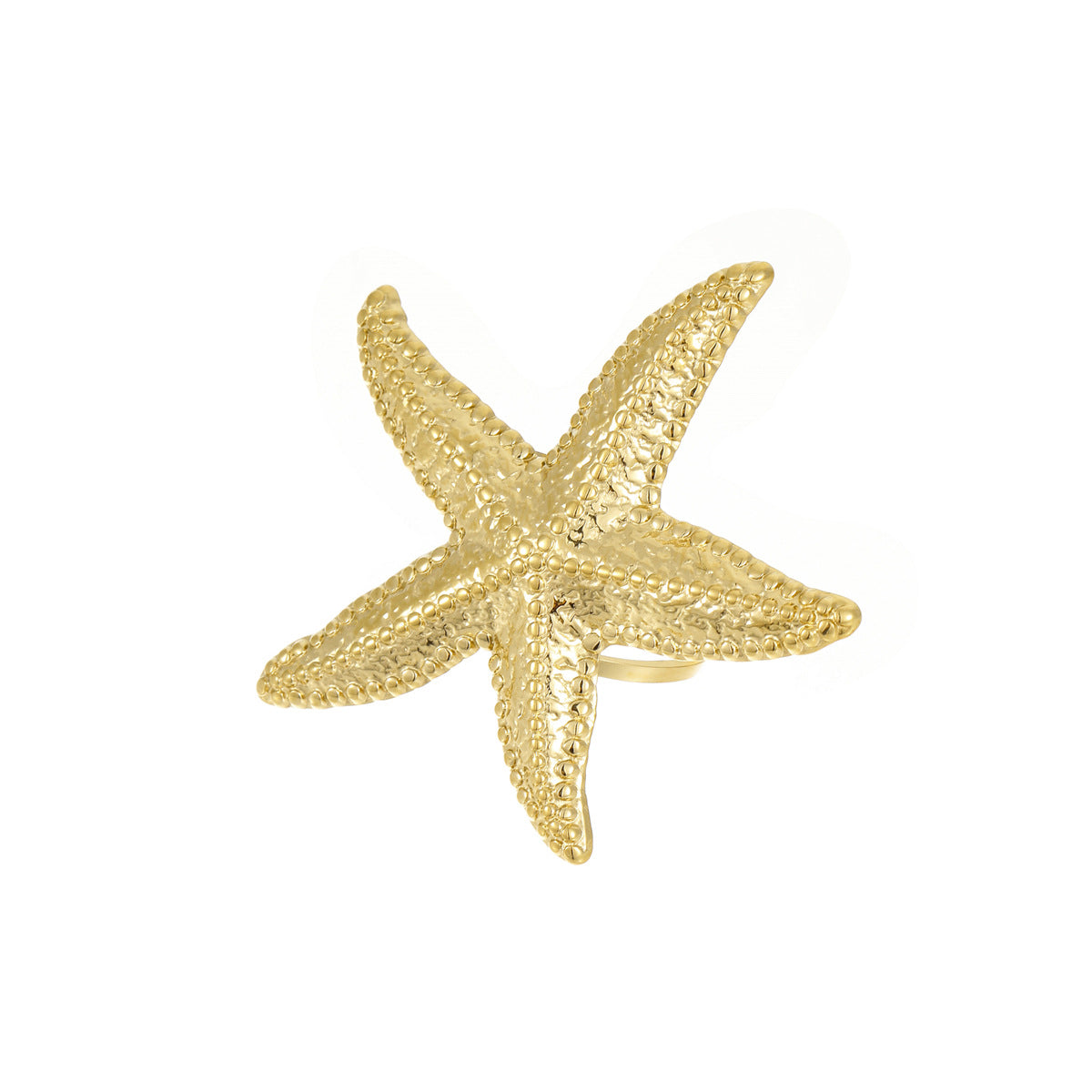 Anello Minimalista in Acciaio Inossidabile a Forma di Stella Marina con Placcatura in Oro per Donna, Gioiello di Moda Ispirato all'Oceano