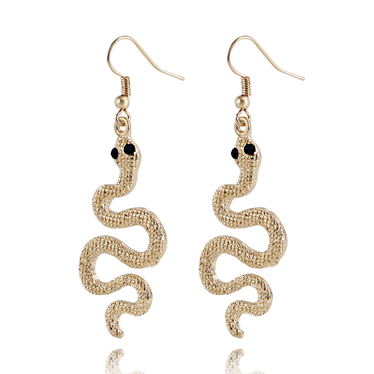 Vintage Snake-Shaped Geometric Alloy Earrings for Women with Plated Finish