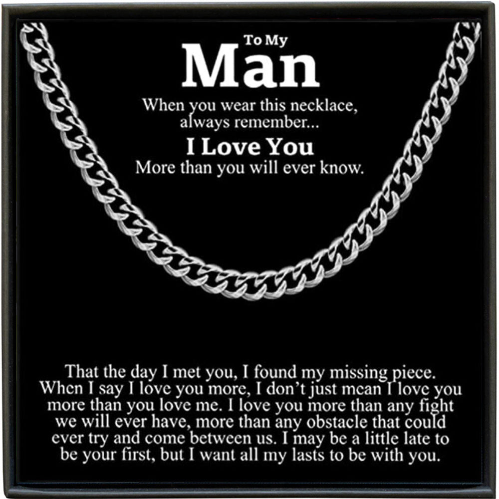 Hip-hop Streetwear U-shaped Plated Iron Cuban Link Chain Necklace for Men
