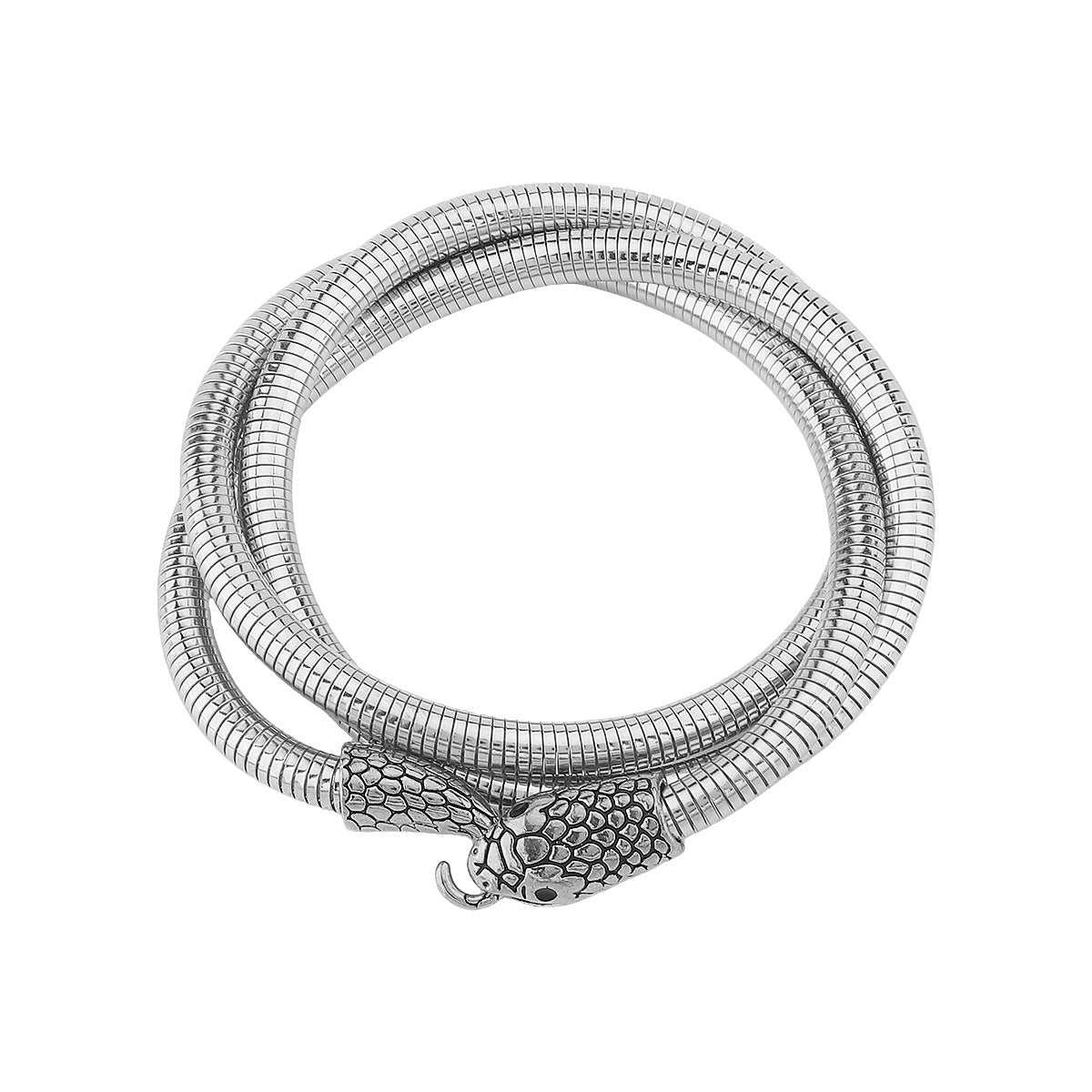 Minimalist Snake-Shaped Iron Choker Necklace with Animal Motif for Unisex Wear