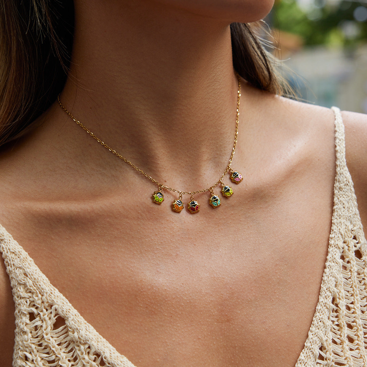 18K Gold Plated Geometric Stainless Steel Necklace for Women