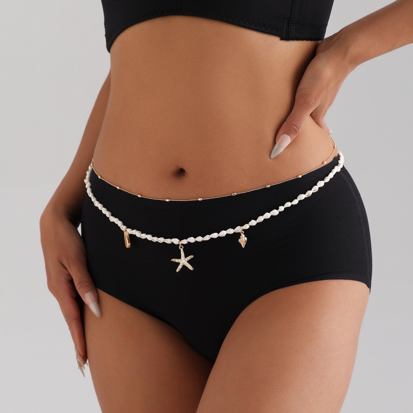 Vintage Punk Casual Handmade Metal Beaded Body Chain for Women