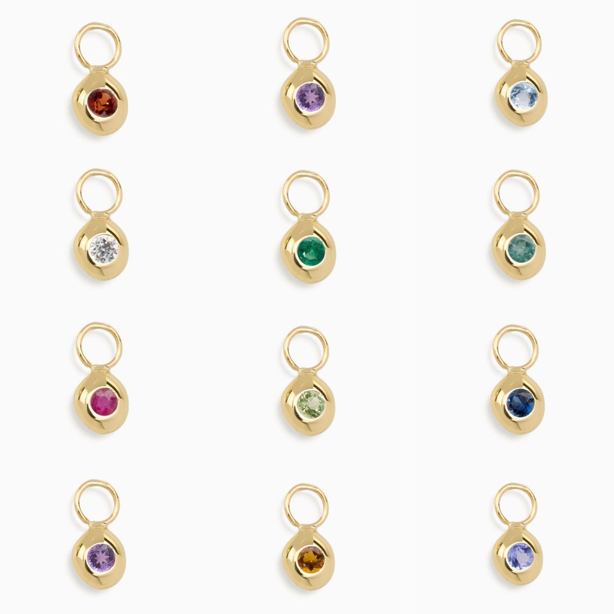 Vintage Geometric Stainless Steel 18K Gold Plated PVD DIY Charm Bar Necklace with 12 Birthstones