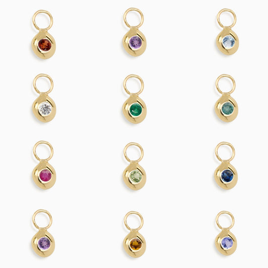 Vintage Geometric Stainless Steel 18K Gold Plated PVD DIY Charm Bar Necklace with 12 Birthstones