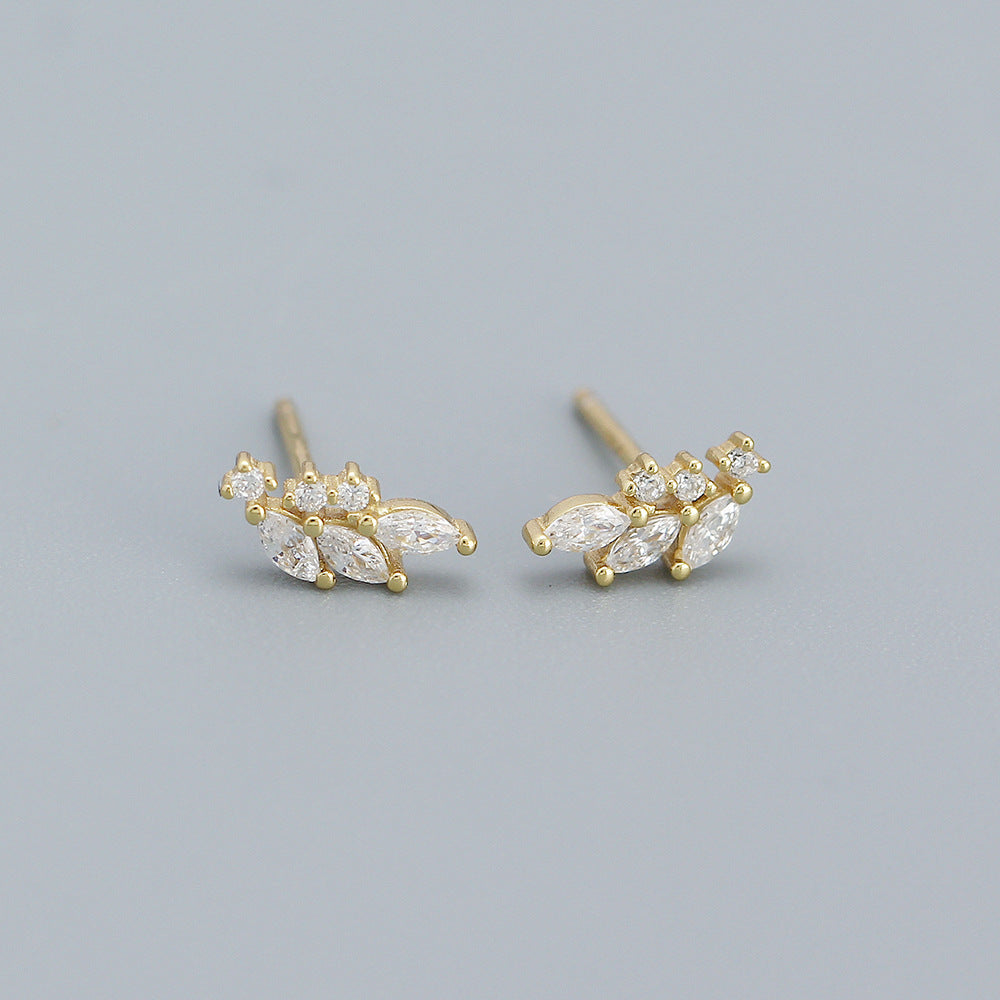 925 Sterling Silver Floral Geometric Earrings