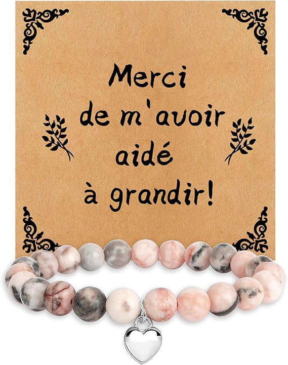 Unisex Heart Natural Stone Beaded Bracelet