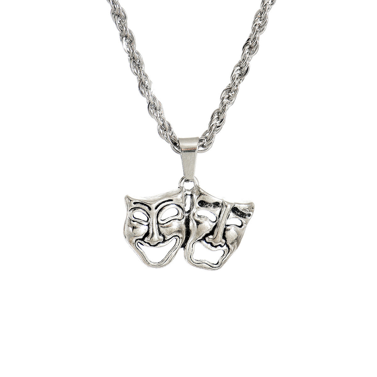 Collana Punk Vintage a Croce con Teschio e Ciondolo a Cuore in Lega con Finitura Galvanica per Donna e Uomo