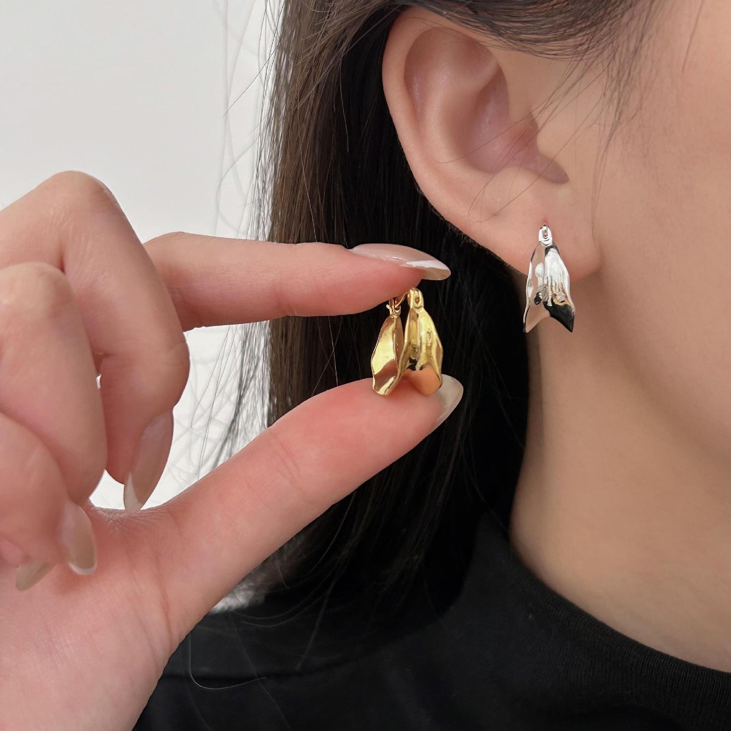 Minimalist Cloud-Shaped 925 Sterling Silver Stud Earrings for Women with Pearl Inlay