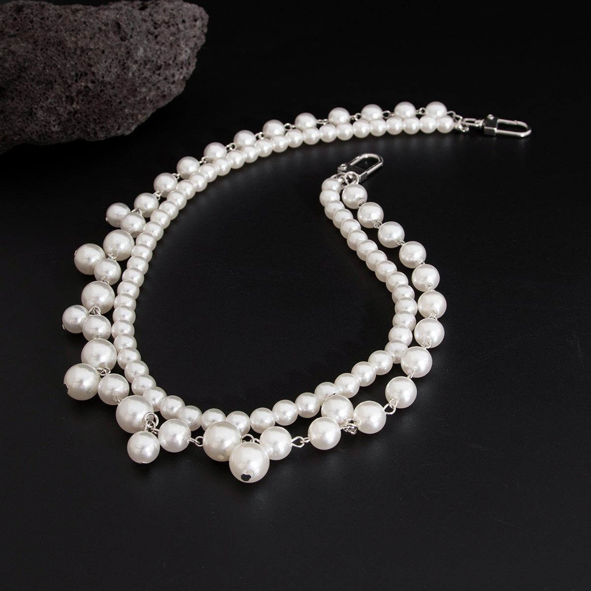 Minimalist Rhinestone Cross Zinc Alloy Pearl Beaded Waist Chain for Women